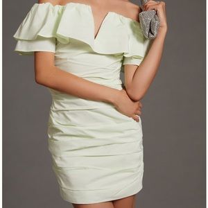 Anthropologie Maeve Ruched Off The Shoulder Dress